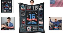 Funny Printed Flannel Throw Blanket – Best 16th Birthday Gift for Boys 60×50”
