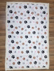 Oversized Paw Print Sherpa Lined Pet Blanket 40″ x 60″