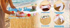 4 Pack Luau Grass Table Skirt, Luau Party Decorations, Natural 108″ x 29.5″