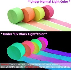 Vibrant 4-Roll Fluorescent Paper Streamers – Perfect for Neon Parties