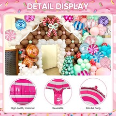 13 Pcs Sweet Candy Balloons Foil Set 18 Inch Mylar Lollipop Candy Land Balloo…