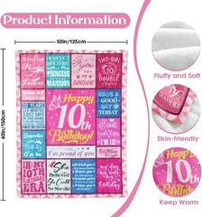 Charming 10th Birthday Blanket – 50″ x 60″ | Heavyweight Flannel for All Seasons