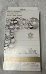 amscan Balloon Garland Kit 76pcs Silver White Latex Foil Party Decoration