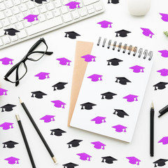 Purple and Black Graduation Cap Confetti 2026, Class of 2026 Table Centerpiece G