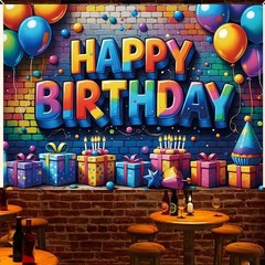Happy Birthday Backdrop Banner Sign for Boys Girls Colorful Birthday Party Decor