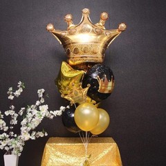 Stunning Gold Crown Balloons – 14PCS Set for Birthday, Wedding, and Celebrations