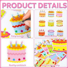 45 PCS Birthday Cake Mini Accents 3 Inch Bulletin Board Cut Outs Colorful
