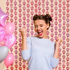 Cat Birthday Decorations, 2 Pack Pink Cat Paw Party Supplies 3.3×6.6 ft Foil …