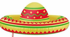 Inflatable Sombrero Blow Up Hat Mexican Wild West Party Fancy Dress UK Seller.