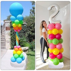 Balloon Column Stand Kit Set of 2, 7 Feet Height Adjustable Balloon Tower Pil…