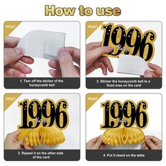 Kuxriox 11Pcs 30th Birthday Decorations Kit for Men Women, Black Gold