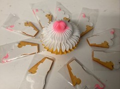 Cup Cake Honeycomb Paper Decorations X10