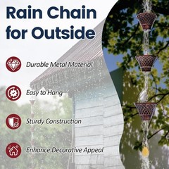 Functional Garden Rain Chain with Antique Bronze Finish for Drainage Solution