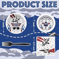 Fighter Jets Aviation Disposable Birthday Tableware (Plates, Napkins, Forks)