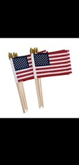 50Pack Small American Flags on Stick 4×6 American Hand Held Stick Flags SpearTop