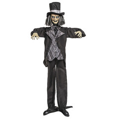 6 Ft. 2 3/4″ Animated Standing Pop-Up Jaw Groom Halloween Decoration – ATC