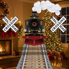 54 Pcs Train Party Decorations Train Hanging Banner Railroad Crossing Sign