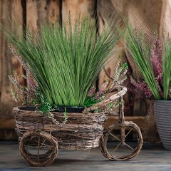 Tigeen 18 Pcs 33 Inch Artificial Grass Plants, Faux Shrubs 33 Inch, Green