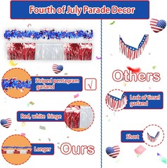 8 Pcs 4th of July Parade Float Patriotic Decorations, Independence Day Red White