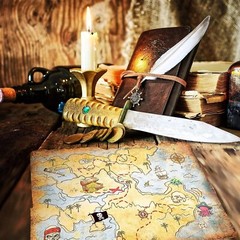 Outus 4 Pieces Treasure Map Party Accessory Gold Mind Treasure Map for Pirate…