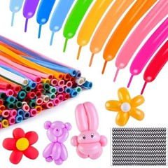 100 PCS Latex Twisting Balloons 260Q Balloons Assorted Color Long Balloons fo…