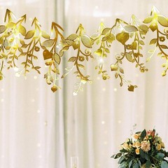 Gold Leaves Vine Garland Artificial Flowers Garland Leaf String Banner Greek