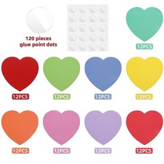 108 PCS 3.5 Inch Heart Cutouts Paper Assorted Color Shapes Die Cut Classroom