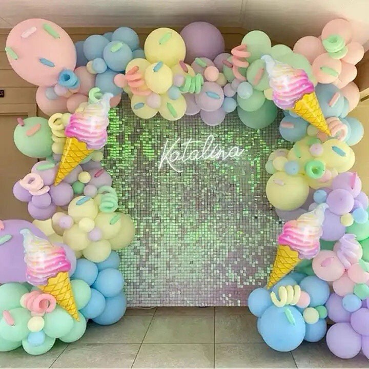 Ice Cream Cones Garland Arch Balloon Kit- 143 Pcs