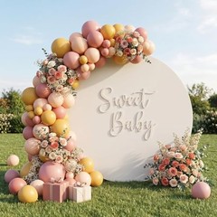Orange Pink Yellow Balloon,50PCS 12 Inch Boho Balloons with Retro Yellow Pink