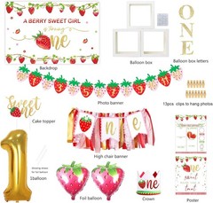Strawberry Sweet One Birthday Decor