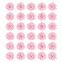 30Pcs 2″ Chiffon Flowers with Rhinestone Pearl Sewing Fabric Flowers, Pink