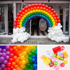 Rainbow Balloons 160 Pack 5 inch Round Bright Latex Balloons Assorted Colors …
