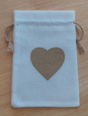10 X Bridal/ Christening White Canvas Favour Gifts Bag With String
