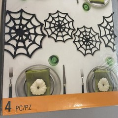 Martha Stewart Crafts Table Decor Halloween Spiderweb Place Mats Felt NEW 2 Pkgs