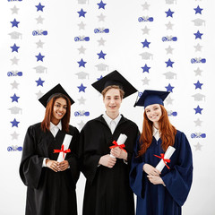 Navy-Blue Silver Graduation-2026 Class Party-Decorations Garland – Congrats Grad
