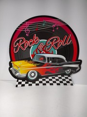 Rock and Roll Cut Out Music Party Decoration 50s Car 11″ x 11 Two-sided Poster
