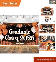 XtraLarge 72×44 Inch Orange Graduation Banner Class of 2026 – Vibrant Backdrop
