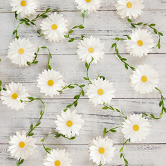 3D Daisy Flower Garland (2PCS) Flower Banner Wildflower Party Decorations Leaves
