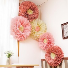 5 Pcs 30» 24» Pink Giant Paper Flower Boho Large Tissue Paper Flower for Wa…