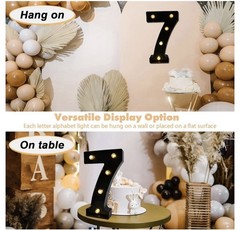 Number 7 For Party Or Decorate With Light.Battery Powered Lighted Number 7.
