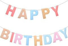 Felt Happy Birthday Garland Rainbow Banner Reusable Happy Birthday Sign Party Su
