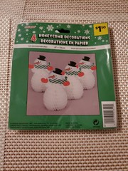 Unique Frosty Fun SNOWMAN Honeycomb Decorations – 7″ (4 Count) – Kids Fun NEW