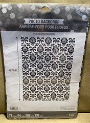 Creative Converting Black and White 6 Foot Damask Photo Backdrop
