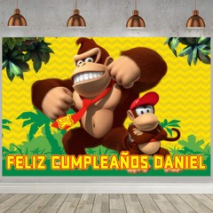 Donkey Kong Personalised Custom Banner Backdrop Party Supplies 5x3FT
