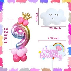 On Cloud 9 ROSE GOLD Balloons Banner On Cloud Nine Birthday Party Decorations…