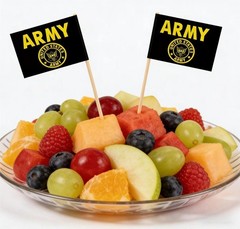100 Pcs US Army Gold Crest Toothpick Flag Small Mini United States Military C…