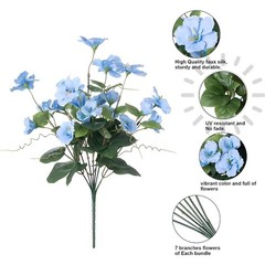 Flexible Stem Artificial Hibiscus Silk Flower for Outdoor Porch Decoration