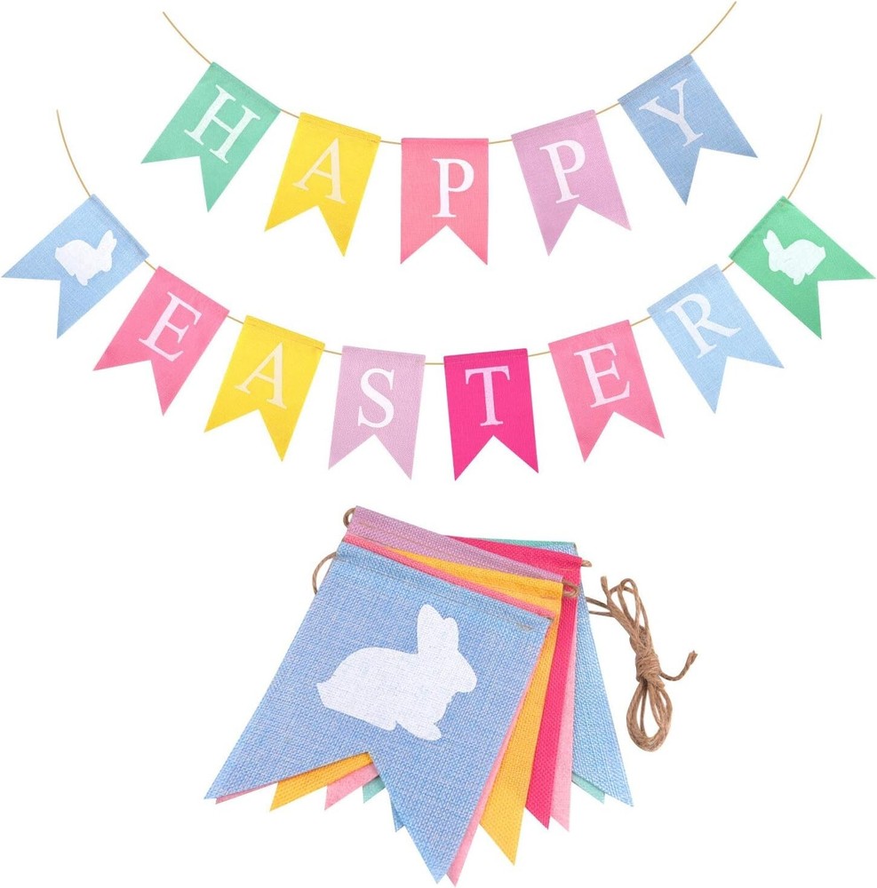 USA Happy Easter Garland Hanging Banners Party Supplies Wall Decorations Signs
