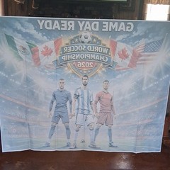 2026 World Soccer Championship Soccer Party Backdrop Fabric Multicolor 6×4 ft