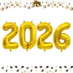 40 Inch 2026 Balloons Gold Foil Number Balloons for 2026 New Year Festival